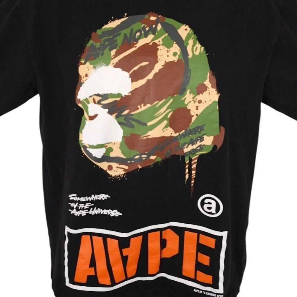Aape T Shirt Mens Size Medium Black By A Bathing Ape Camouflage Streetwear